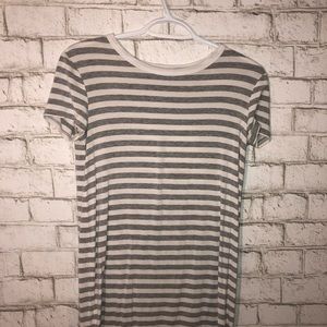 Striped Grey&White Tee Shirt Dress